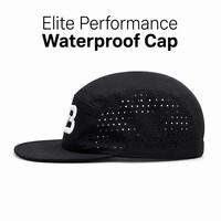 Casquette de sport 5 panneaux haute performance, légère, respirante, imperméable, avec logo personnalisé et perforations laser, idéale pour la course en extérieur