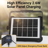 Lámpara Solar Portátil 2 en 1, Lámpara de Trabajo, Altavoz, Alto Brillo, RGB, IP66, Recargable, Táctil para Control, Ajustable