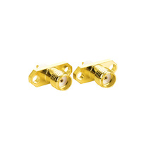 Conector Coaxial RF SMA-KFD4-3 Rómbico de Dos Orificios, Instalación con Tornillo Externo, Orificio Interno Hembra