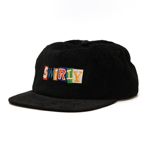 Casquettes Snapback en velours côtelé avec logo personnalisé tissé, visière légèrement incurvée, casquettes non structurées avec cordon - Product Image 2