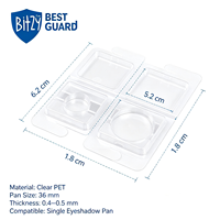 Barquette d'emballage en blister transparente en PET recyclable avec logo personnalisé imprimé pour les cosmétiques, les fards à paupières et l'emballage de pièces de monnaie