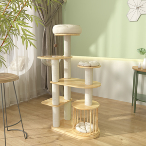 Tour à <span class=keywords><strong>chat</strong></span> en bois écologique sur mesure en gros, arbre à <span class=keywords><strong>chat</strong></span> multi-niveaux, condo et poteaux à gratter pour chatons - Product Image 6