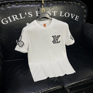 T-shirt en coton à manches courtes, shorts d'été, vêtements pour hommes, t-shirt pour hommes - Product Image 1