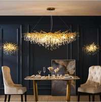 Lustre suspendu en fer et cristal, design moderne personnalisé, pour salon et salle à manger, décoration intérieure