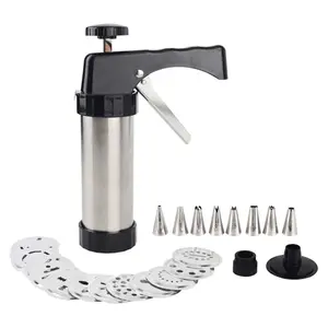 Cookie Biscuit Press/Icing Decorating Gun Sets for Cake Decorating Stainless Steel Biscuit Maker and Decoration