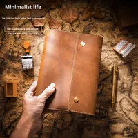 Funda Protectora para Cuaderno de Cuero Genuino Vintage Personalizada, Funda Magnética para Libro A5, Funda Protectora con Hebilla Triple para Cuaderno