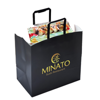Sacs en papier personnalisés à poignée plate en carton blanc pour emballage de vêtements, service d'étiquetage privé pour marques de vêtements