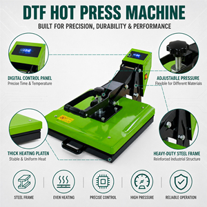 Adjustable Pressure Manual DTF Heat Press Machine 38*38cm Flat Hot Press for Short Long Sleeve T-Shirts