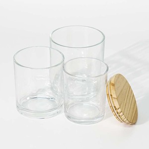 <strong>Wholesale</strong> 10oz 12oz Luxury Empty Glass <strong>Candle</strong> <strong>Jars</strong> Wooden Lid Customized Embossed Printing Logo For 4oz Capacity <strong>Candle</strong> Making - Product Image 6
