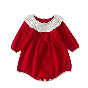 Barboteuse à bulles pour bébé, <span class=keywords><strong>combinaison</strong></span> pour nouveau-né, ensemble en <span class=keywords><strong>Crochet</strong></span> pour filles, manches longues, vêtements en tricot, barboteuse pour bébé, automne hiver - Product Image 1