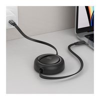 Kabel Pengisi Daya Multi Fungsi 100W 1M Retractable Type C ke Type C dengan Kotak Penyimpanan, Kabel Data USB Standar 5A untuk Ponsel