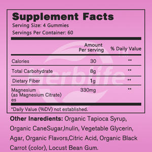 Venta Caliente OEM - Personalizable - Suplemento de Citrato de Magnesio - Sin Gluten, Vegano - Sabor Frambuesa y Limón - 240 Gomitas - Product Image 3