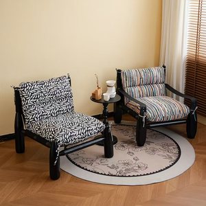Moderne Mode Vrijetijdsstoel Grenen Houten Frame Met Stoffen Bekleding Comfortabele Loungestoel Voor Woonkamer En Slaapkamer - Product Image 2