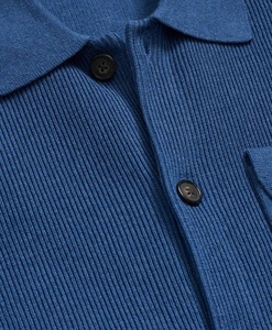 <span class=keywords><strong>Cardigan</strong></span> con colletto e tasche in cotone Merino misto block up giacca maglione <span class=keywords><strong>blu</strong></span> - Product Image 5