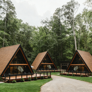 Cabaña de Montaña Prefabricada Modular Aislada, <span class=keywords><strong>Chalet</strong></span> en Forma de A para Airbnb o Glamping Resort, Duradera y Resistente al Viento para Soluciones de Proyectos - Product Image 1
