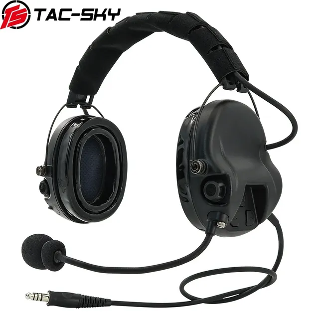 TS TAC-SKY H301 Modular Tactical Headset Silicone EarMuffs Noise Canceling Pickup Shooting Ear Protection Walkie Talkie Headset