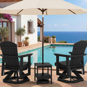 Adirondack Swivel Glider <strong>Chair</strong> HDPE Glider Set of 2 for Outdoor All-Weather Contemporary Design Hotel &amp; Park Use - Product Image 2