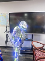 Costume futuriste LED miroir pour homme, style ethnique chinois, en coton, idéal pour scène et soirée, un véritable spectacle.