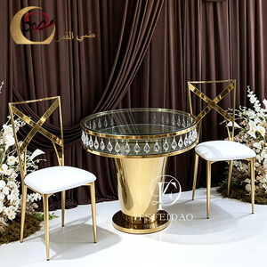 Party Furniture Stainless Steel Center Luxury Weeding Cake <b>Table</b> With Crystal - Product Image 5