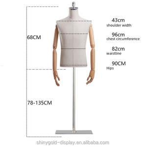 Maniquí de Moda para <span class=keywords><strong>Hombre</strong></span>, <span class=keywords><strong>Busto</strong></span> Masculino de Lino Blanco para Exhibición de Camisas, Maniquí de Medio Cuerpo Masculino en Mesa - Product Image 2