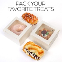 Boîtes de mini macarons blanches avec fenêtre transparente, pour boulangerie, biscuit, soin des enfants, vente en gros