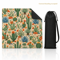 Tapis de Mahjong Desert Cactus sans règles, 31,5x31,5 pouces, tissu de Mahjong, tapis pour tuiles de Mahjong, tapis de poker, tapis de jeu de Mahjong, sac de rangement