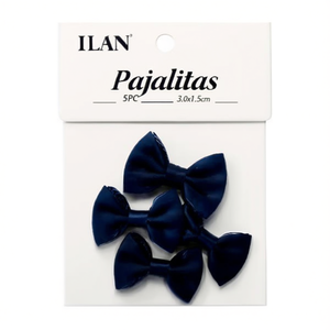 ILAN โบว์ไท 3.0x1.5 ซม. สีกรมท่า 5 ชิ้น สำหรับตกแต่งเสื้อผ้า - Product Image 1