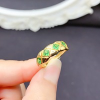 Cincin Diopside Alami Grosir Motif Berlian Quilted Perak 925 dengan Ukuran yang Dapat Disesuaikan Harga Pabrik Perhiasan