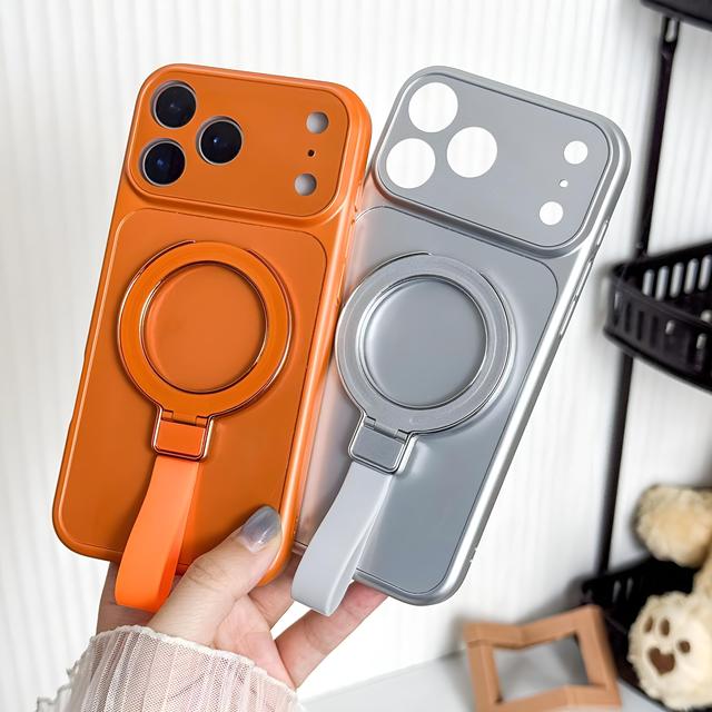 Glass Holder Converted Ring Bracket Tpu Back Cover Stand Magnetic Pc Phone Case for iPhone 17 Air 16 15 Pro