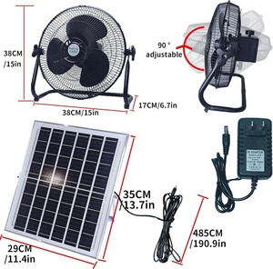 พัดลมโซลาร์ชาร์จไฟได้ 12v 24v AC พร้อมแบตเตอรี่ พัดลมเพดานโซลาร์ 15w พัดลมระบายความร้อนพลังงานแสงอาทิตย์ ใช้ไฟ 12 - Product Image 6