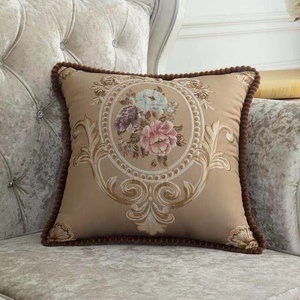 Housse de coussin jacquard florale européenne pour canapé, salon, chevet, dossier de bureau, protection lombaire, coussin de dossier, motif <span class=keywords><strong>boule</strong></span> - Product Image 5