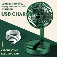 Ventilateur pliable télescopique professionnel, portable, rechargeable par USB, ventilateur de bureau avec hauteur réglable pour la maison et le bureau