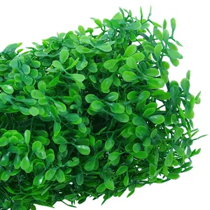 Plastic Boxwood Topiary Green Carpet Artificial Wall Grass For Garden Decoration