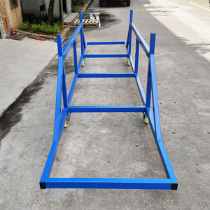 Carro de empuje de mano en forma de U de 4500 mm de longitud personalizado Carro de mano plegable resistente de la industria con cuatro ruedas - Product Image 4