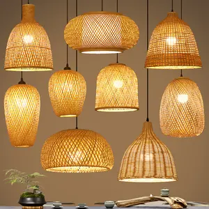 Guowei accessori per l'illuminazione personalizzati coperture a sospensione paralumi in Rattan paralume in bambù per lampadari