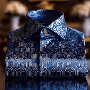Camisa Casual de Alta Gama para Hombre, Colección de Lujo Ligero con Estampado Moderno, Blusa de Manga Larga con Tacto Suave para Verano - Product Image 1