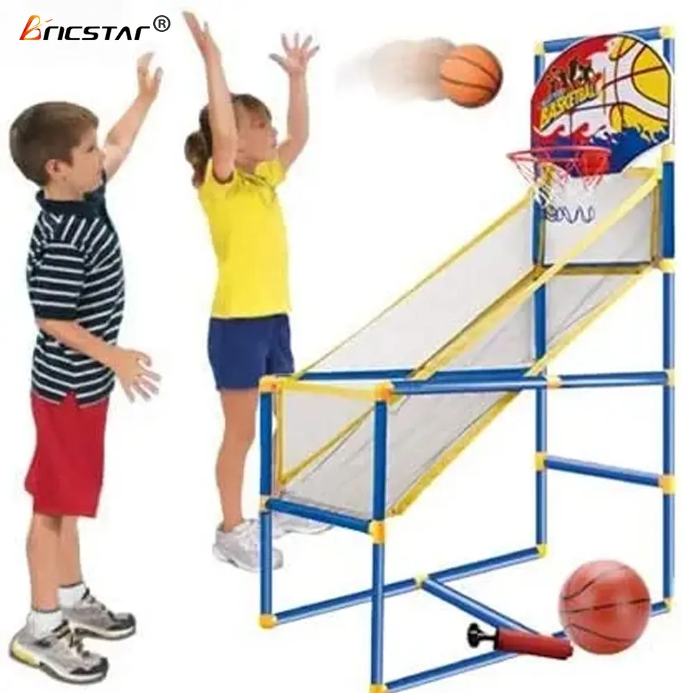 Bricstar enfants assembler intérieur jouets de sports de plein air jeu de basket-ball matériaux de qualité supérieure cerceau de basket-ball tir jeu d'arcade