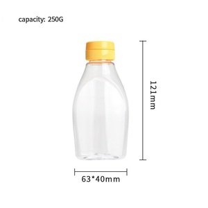 Botellas de Plástico PET Transparentes de Grado Alimenticio de 250g y 500g con Tapa Abatible y Válvula de Silicona <span class=keywords><strong>para</strong></span> Miel, <span class=keywords><strong>Salsas</strong></span>, Jarabes y Aderezos - Product Image 4