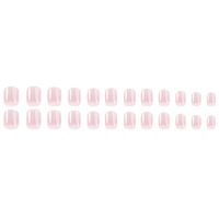 Curvlife – Kit de 24 faux ongles courts carrés en acrylique, effet dégradé naturel, à coller, pour femmes, application facile à domicile ou en salon