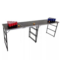 4 in 1 Papan Permainan Cornhole Aluminium Portabel dan Set Meja Lipat Beer Pong 10KG Ringan Merek JY Model 12