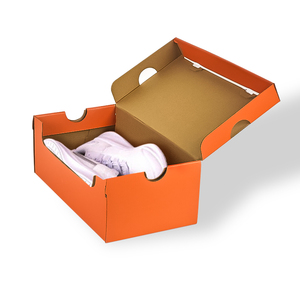 Cajas de papel corrugado personalizadas de alta calidad, naranja vibrante brillante, venta al por mayor para zapatillas de deporte, zapatos de cuero, zapatos, etc. - Product Image 1