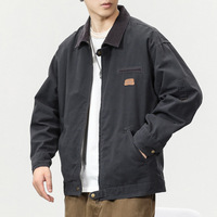 Veste Printemps-Automne Homme Tendance avec Logo Personnalisé – Confortable, Décontractée, Col Revers, Coupe Ample, Style Cargo – Vente en Gros