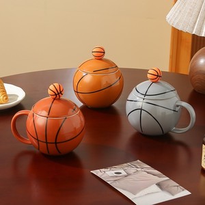 Ensemble de tasses à thé en forme de ballon de basket avec poignée et couvercle en forme de dôme, thème sportif, boîte cadeau pour les fêtes, la maison et les voyages - Product Image 5