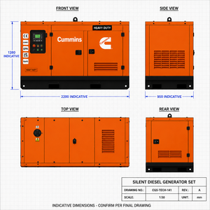 Générateur diesel industriel Cummins 200 kW 250 kVA triphasé à châssis ouvert haute performance pour usine - Product Image 3