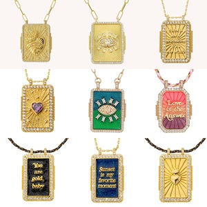 Collier TAROT en forme <span class=keywords><strong>de</strong></span> cœur avec diamants et gouttes d'huile, collier très apprécié et populaire pour femmes - Product Image 1