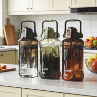 Bouteille d'eau sport portable Longstar de haute qualité, design minimaliste créatif, gourde de voyage à boire directement 2/2,5L, idéale pour l'été et la salle de sport, qualité alimentaire