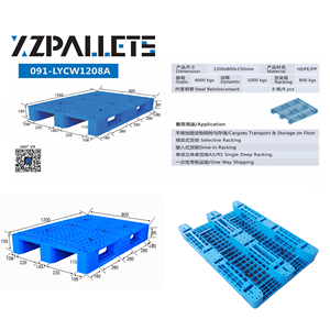 Palet de Plástico Barato 48x32 1200x800, Nuevo Palet de Plástico Resistente de HDPE de China con Entrada de 4 Vías para Estanterías - Product Image 6