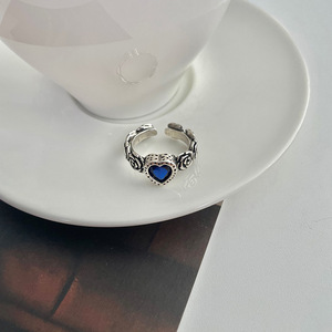 Zircon Love Flower Adjustable Ring Vintage Jewelry <strong>Chrom</strong> <strong>Hearts</strong> Ring Artificial Jewelry for Women - Product Image 4