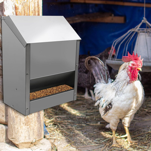 Custom Stainless Steel Chicken Feeder Hanging Automatic Poultry Chicken Coop Feeder <strong>Metal</strong> Poultry Feeding <strong>Trough</strong> - Product Image 6