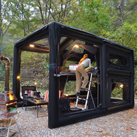 Tienda de campaña inflable para exteriores, tienda de campaña totalmente automática, gran espacio, dos dormitorios, una sala de estar, tienda de aire impermeable